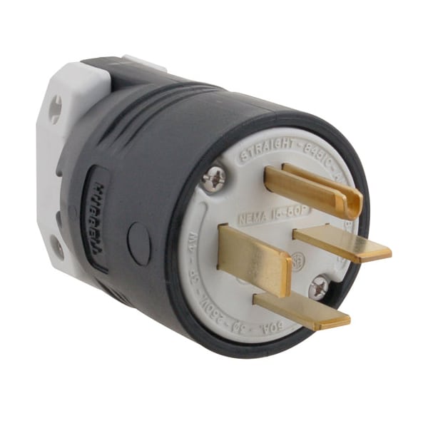 Plug, Straight , 4 Prong, 250V, 50A